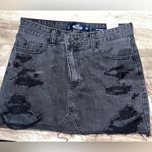 Hollister Destroyed Black Mini Skirt